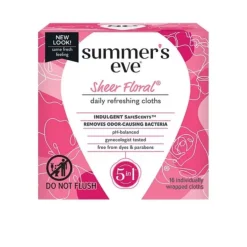 Lingettes nettoyantes florales transparentes Summer's Eve 16unités
