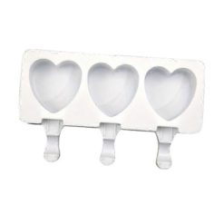 Moule à glace en silicone forme de cœur à 3 cavités