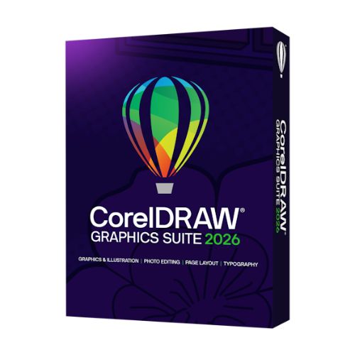 Logiciel CorelDRAW Graphics Suite 2026 conçue pour l'illustration vectorielle, la mise en page, la retouche photo et la typographie.