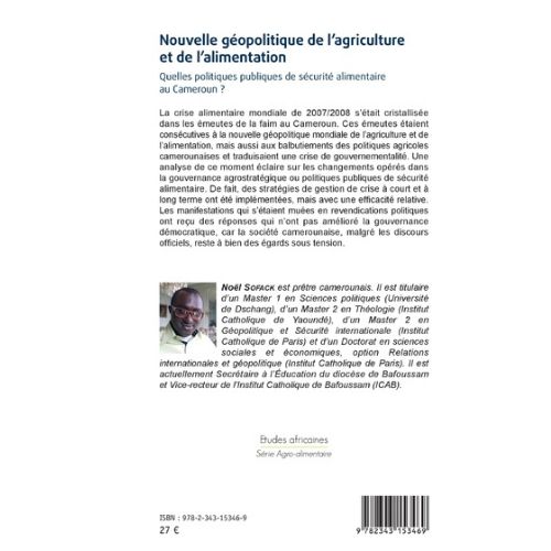 Nouvelle Géopolitique de l’Agriculture et de l’Alimentation : Quelles Politiques Publiques de Sécurité Alimentaire au Cameroun ? – Image 2