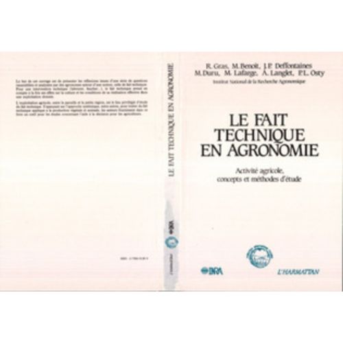 Le Fait Technique En Agronomie : Activité Agricole, Concepts Et Méthodes d’Etude