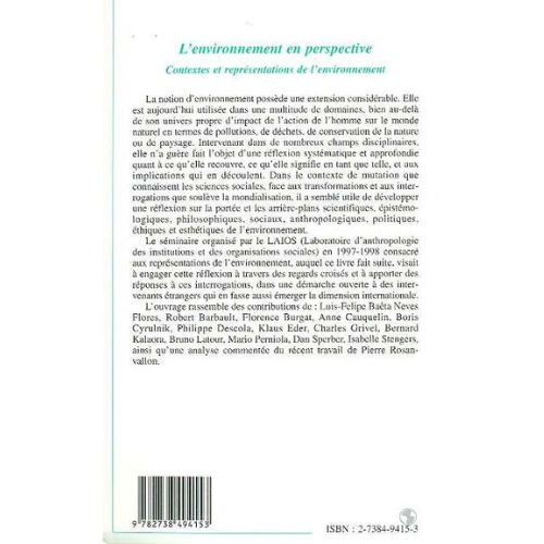 L’Environnement en Perspective : Contextes et Représentations de L’Environnement – Image 2