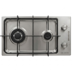Plaque à gaz encastrable FGH30S2 Bravo, 02 foyers, 30x50cm inox, garantie 6mois