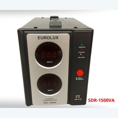 Régulateur de tension Eurolux, 110V-270V, SDR-1500 VA, port USB, garantie 6mois