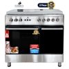 Cuisinière inox Eurolux, grand four, 60*90, 5 bruleurs, garantie 6mois