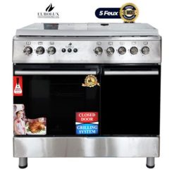 Cuisinière inox Eurolux, grand four, 60*90, 5 bruleurs, garantie 6mois