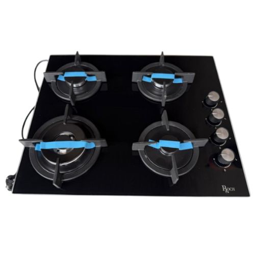 Plaque à Gaz Encastrable ROCH RC205/W 4 Foyers Noir 60 × 60cm Garantie 6 Mois
