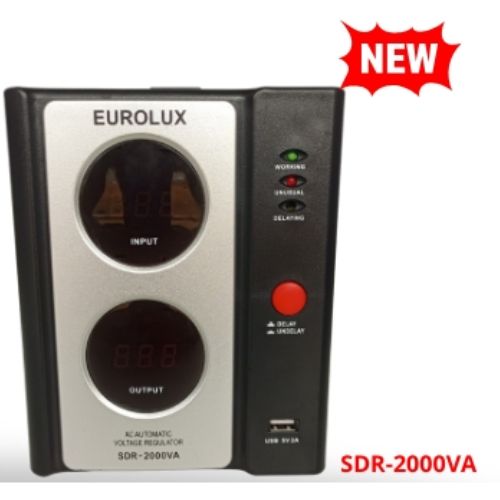 Régulateur de tension Eurolux, 110V-270V, SDR-2000 VA, port USB, garantie 6mois